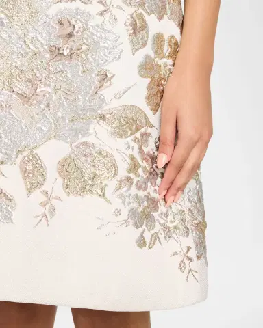 Rickie Freeman for Teri Jon Metallic Floral Jacquard Mini Shift Dress | Thumbnail 5 Rickie Freeman for Teri Jon Metallic Floral Jacquard Mini Shift Dress | Thumbnail 5