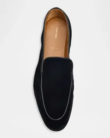 TOM FORD Boutique Men's Leo Leather-Trim Velvet Smoking Slippers | Thumbnail 4 TOM FORD Boutique Men's Leo Leather-Trim Velvet Smoking Slippers | Thumbnail 4