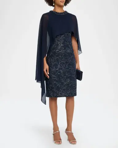 Rickie Freeman for Teri Jon Beaded Chiffon & Embroidered Lace Dress | Thumbnail 4 Rickie Freeman for Teri Jon Beaded Chiffon & Embroidered Lace Dress | Thumbnail 4