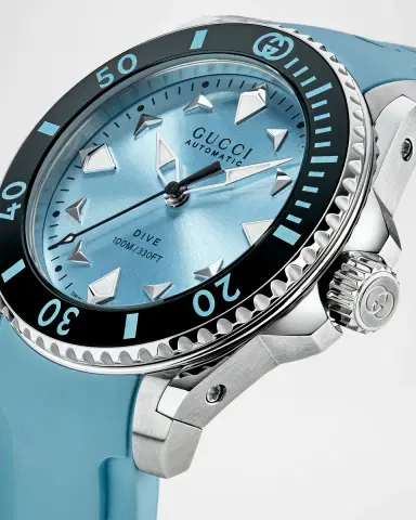 Gucci Dive Light Blue Rubber Strap Watch, 36mm | Thumbnail 4 Gucci Dive Light Blue Rubber Strap Watch, 36mm | Thumbnail 4