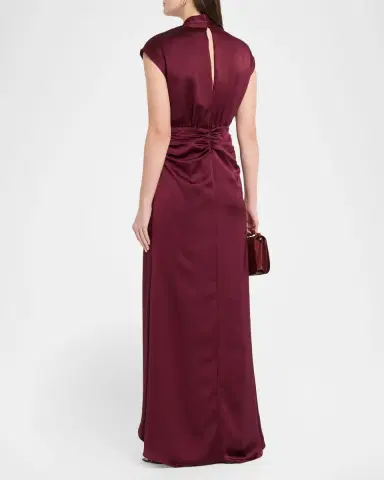 Ramy Brook Catrin Draped Deep V-Neck Gown | Thumbnail 3 Ramy Brook Catrin Draped Deep V-Neck Gown | Thumbnail 3