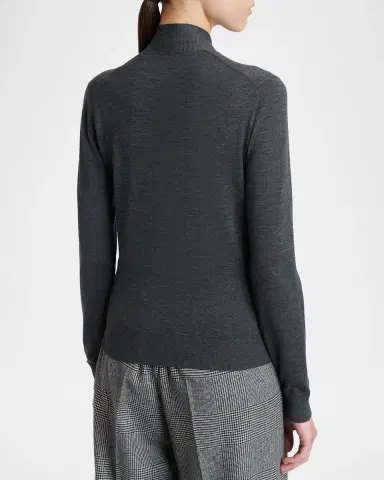 Dolce & Gabbana Bow V-Neck Wool Jersey Long-Sleeve Top | Thumbnail 3 Dolce & Gabbana Bow V-Neck Wool Jersey Long-Sleeve Top | Thumbnail 3