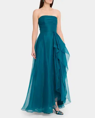 Theia Teresa Draped Strapless Gown | Thumbnail 4 Theia Teresa Draped Strapless Gown | Thumbnail 4