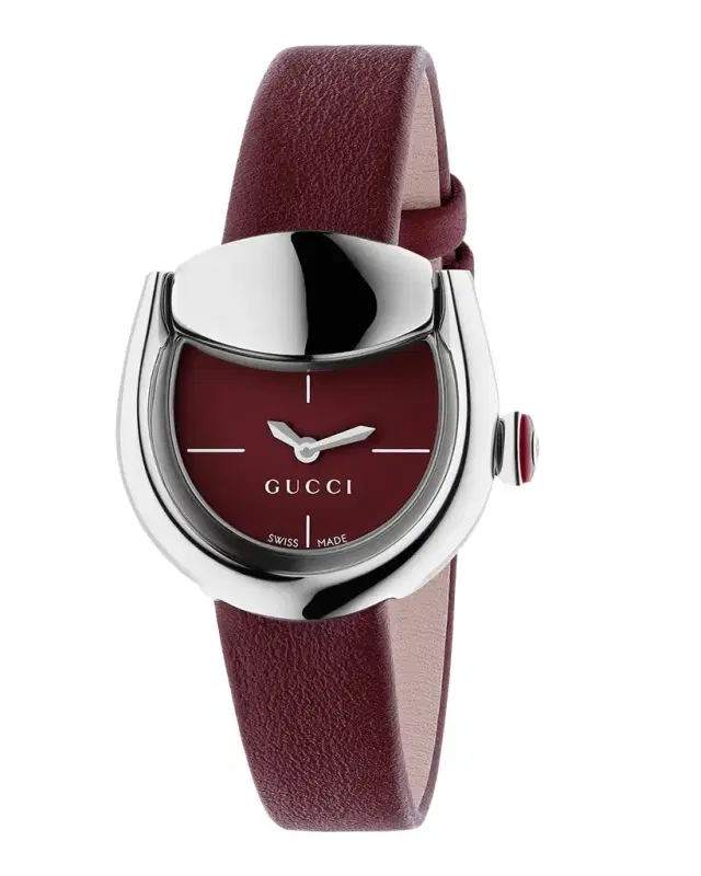 Horsebit Burgundy Leather Strap Watch, 27x23mm Horsebit Burgundy Leather Strap Watch, 27x23mm