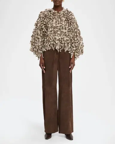 Brunello Cucinelli Suede Relaxed Straight-Leg Pants | Thumbnail 2 Brunello Cucinelli Suede Relaxed Straight-Leg Pants | Thumbnail 2