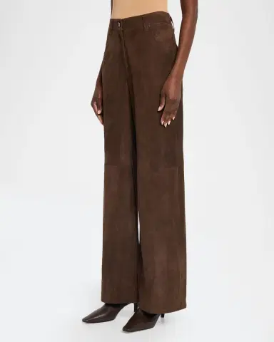 Brunello Cucinelli Suede Relaxed Straight-Leg Pants | Thumbnail 4 Brunello Cucinelli Suede Relaxed Straight-Leg Pants | Thumbnail 4