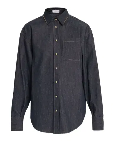 Brunello Cucinelli Monili-Trim Denim Oversized Shirt | Thumbnail 1 Brunello Cucinelli Monili-Trim Denim Oversized Shirt | Thumbnail 1