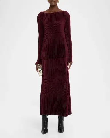 Lafayette 148 New York Straight Plisse Satin Midi Skirt | Thumbnail 2 Lafayette 148 New York Straight Plisse Satin Midi Skirt | Thumbnail 2