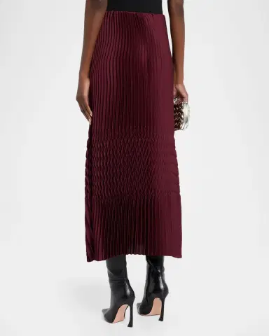 Lafayette 148 New York Straight Plisse Satin Midi Skirt | Thumbnail 3 Lafayette 148 New York Straight Plisse Satin Midi Skirt | Thumbnail 3