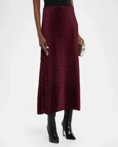 Lafayette 148 New York Straight Plisse Satin Midi Skirt | Thumbnail 4 Lafayette 148 New York Straight Plisse Satin Midi Skirt | Thumbnail 4
