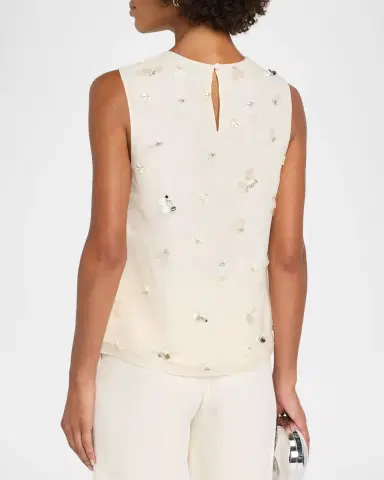 SIMKHAI Celia Sequined Sleeveless Top | Thumbnail 3 SIMKHAI Celia Sequined Sleeveless Top | Thumbnail 3