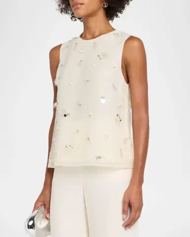 SIMKHAI Celia Sequined Sleeveless Top | Thumbnail 4 SIMKHAI Celia Sequined Sleeveless Top | Thumbnail 4