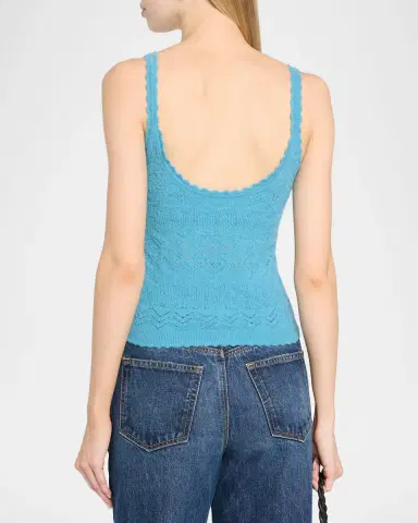 Ulla Johnson Brielle Cashmere Pointelle Tank Top | Thumbnail 3 Ulla Johnson Brielle Cashmere Pointelle Tank Top | Thumbnail 3