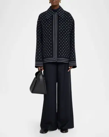 Lafayette 148 New York Oversized Reversible Polka Dot Wool Coat | Thumbnail 2 Lafayette 148 New York Oversized Reversible Polka Dot Wool Coat | Thumbnail 2