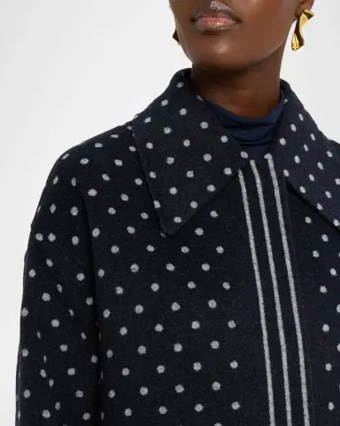 Lafayette 148 New York Oversized Reversible Polka Dot Wool Coat | Thumbnail 5 Lafayette 148 New York Oversized Reversible Polka Dot Wool Coat | Thumbnail 5