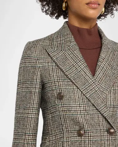 Brunello Cucinelli Double-Breasted Prince Of Wales Tailored Jacket | Thumbnail 5 Brunello Cucinelli Double-Breasted Prince Of Wales Tailored Jacket | Thumbnail 5