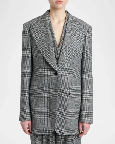 Dolce & Gabbana Glen Plaid Cashmere-Wool Single-Breasted Jacket | Thumbnail 4 Dolce & Gabbana Glen Plaid Cashmere-Wool Single-Breasted Jacket | Thumbnail 4