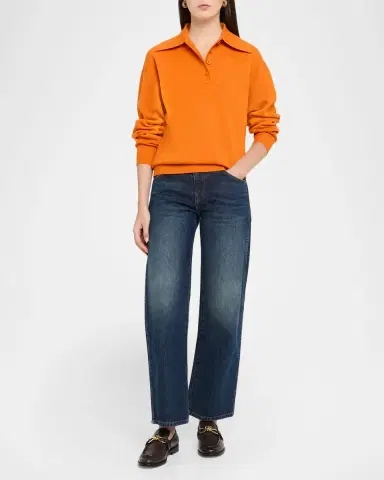 ALÉMAIS Claudia Tangerine Knit Polo | Thumbnail 2 ALÉMAIS Claudia Tangerine Knit Polo | Thumbnail 2