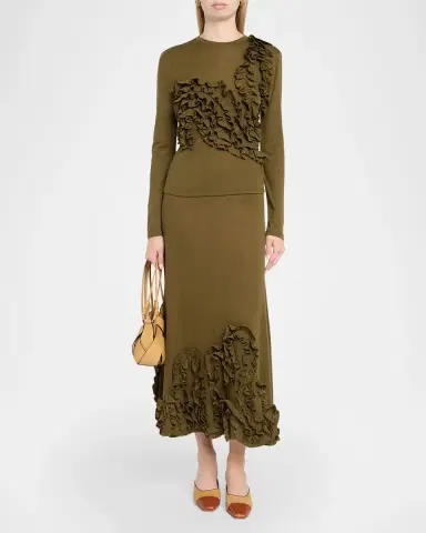Ulla Johnson Polina Ruffled Jersey Long-Sleeve Top | Thumbnail 2 Ulla Johnson Polina Ruffled Jersey Long-Sleeve Top | Thumbnail 2
