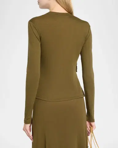 Ulla Johnson Polina Ruffled Jersey Long-Sleeve Top | Thumbnail 3 Ulla Johnson Polina Ruffled Jersey Long-Sleeve Top | Thumbnail 3