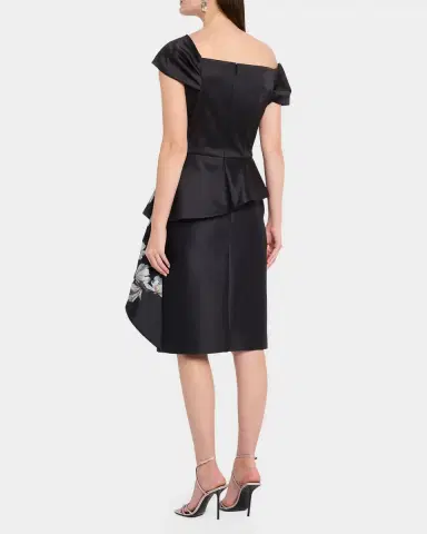 Rickie Freeman for Teri Jon Draped One-Shoulder Mikado Peplum Dress | Thumbnail 3 Rickie Freeman for Teri Jon Draped One-Shoulder Mikado Peplum Dress | Thumbnail 3