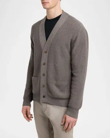 Brioni Men's Wool, Cashmere and Silk 18GG Knit Cardigan | Thumbnail 4 Brioni Men's Wool, Cashmere and Silk 18GG Knit Cardigan | Thumbnail 4