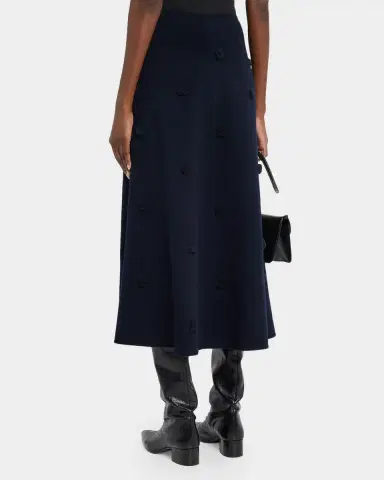 Lafayette 148 New York Embellished Fringed Dot Flare Midi Skirt | Thumbnail 3 Lafayette 148 New York Embellished Fringed Dot Flare Midi Skirt | Thumbnail 3