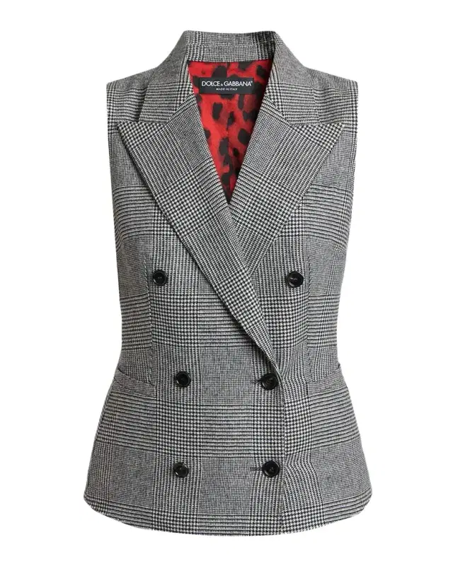 Glen Plaid Wool-Cashmere Double-Breasted Vest Glen Plaid Wool-Cashmere Double-Breasted Vest