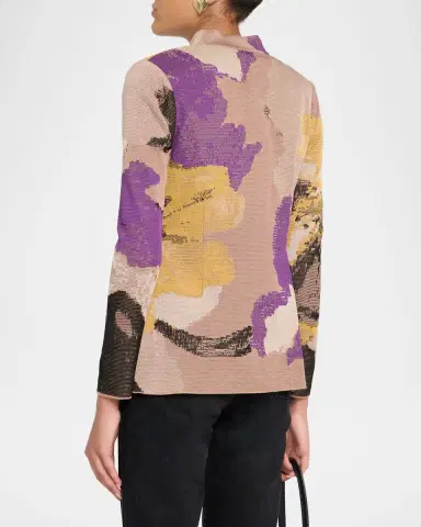 Misook Tailored Floral Jacquard Knit Jacket | Thumbnail 3 Misook Tailored Floral Jacquard Knit Jacket | Thumbnail 3