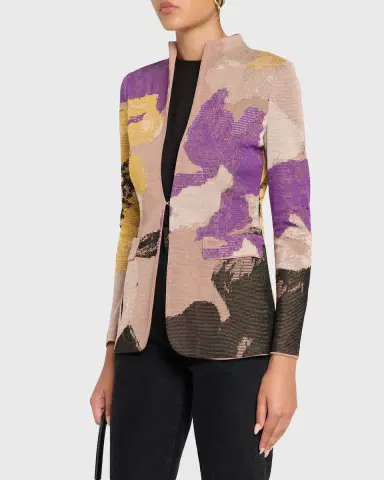 Misook Tailored Floral Jacquard Knit Jacket | Thumbnail 4 Misook Tailored Floral Jacquard Knit Jacket | Thumbnail 4