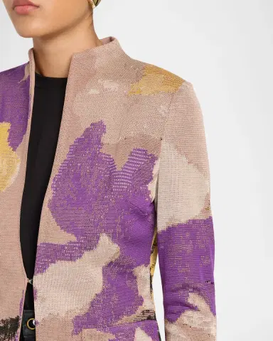 Misook Tailored Floral Jacquard Knit Jacket | Thumbnail 5 Misook Tailored Floral Jacquard Knit Jacket | Thumbnail 5