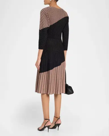 Misook Fit & Flare Dolman-Sleeve Knit Midi Dress | Thumbnail 3 Misook Fit & Flare Dolman-Sleeve Knit Midi Dress | Thumbnail 3
