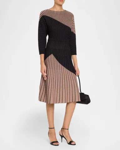 Misook Fit & Flare Dolman-Sleeve Knit Midi Dress | Thumbnail 4 Misook Fit & Flare Dolman-Sleeve Knit Midi Dress | Thumbnail 4