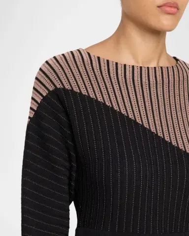 Misook Fit & Flare Dolman-Sleeve Knit Midi Dress | Thumbnail 5 Misook Fit & Flare Dolman-Sleeve Knit Midi Dress | Thumbnail 5