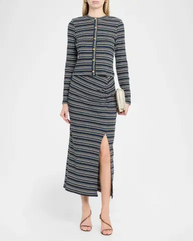 Ramy Brook Val Striped Straight Midi Skirt | Thumbnail 2 Ramy Brook Val Striped Straight Midi Skirt | Thumbnail 2