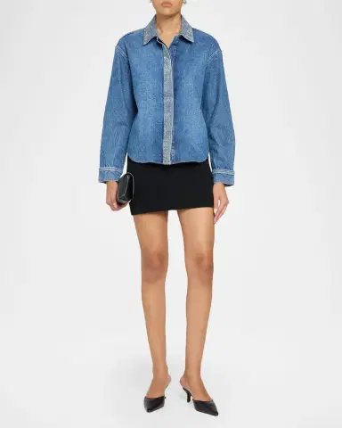 Ramy Brook Alison Rhinestone-Trim Denim Shirt | Thumbnail 2 Ramy Brook Alison Rhinestone-Trim Denim Shirt | Thumbnail 2