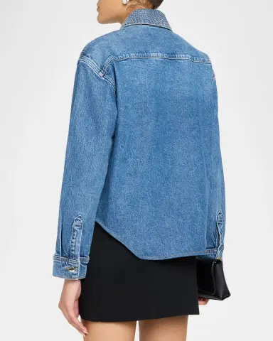 Ramy Brook Alison Rhinestone-Trim Denim Shirt | Thumbnail 3 Ramy Brook Alison Rhinestone-Trim Denim Shirt | Thumbnail 3