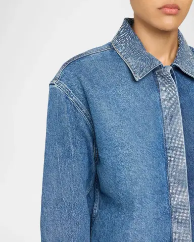 Ramy Brook Alison Rhinestone-Trim Denim Shirt | Thumbnail 5 Ramy Brook Alison Rhinestone-Trim Denim Shirt | Thumbnail 5