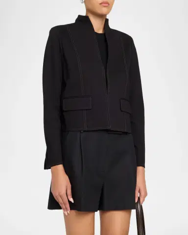 Misook LuxeStretch Contrast Stitch Ponte Jacket | Thumbnail 4 Misook LuxeStretch Contrast Stitch Ponte Jacket | Thumbnail 4