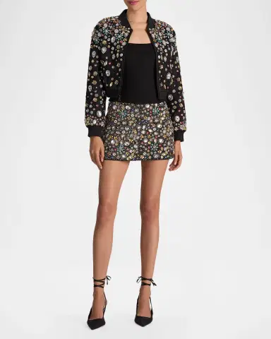 Alice + Olivia Jackie Embellished Cropped Jacket | Thumbnail 2 Alice + Olivia Jackie Embellished Cropped Jacket | Thumbnail 2