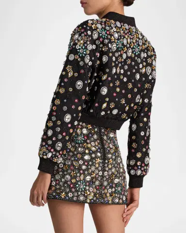 Alice + Olivia Jackie Embellished Cropped Jacket | Thumbnail 3 Alice + Olivia Jackie Embellished Cropped Jacket | Thumbnail 3