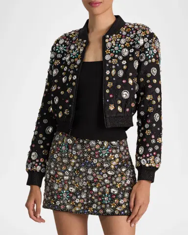 Alice + Olivia Jackie Embellished Cropped Jacket | Thumbnail 4 Alice + Olivia Jackie Embellished Cropped Jacket | Thumbnail 4