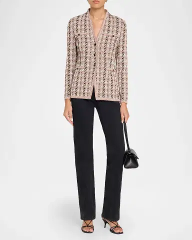 Misook Tailored Houndstooth Tweed Knit Jacket | Thumbnail 2 Misook Tailored Houndstooth Tweed Knit Jacket | Thumbnail 2