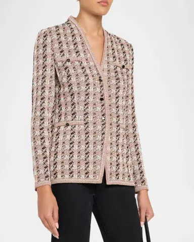 Misook Tailored Houndstooth Tweed Knit Jacket | Thumbnail 4 Misook Tailored Houndstooth Tweed Knit Jacket | Thumbnail 4