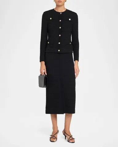 Misook Heritage Monochromic Ottoman Knit Jacket | Thumbnail 2 Misook Heritage Monochromic Ottoman Knit Jacket | Thumbnail 2