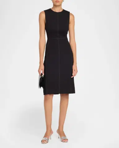 Misook LuxeStretch Contrast Stitch Sheath Dress | Thumbnail 2 Misook LuxeStretch Contrast Stitch Sheath Dress | Thumbnail 2
