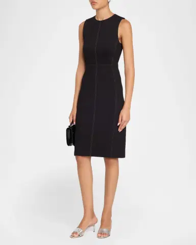 Misook LuxeStretch Contrast Stitch Sheath Dress | Thumbnail 4 Misook LuxeStretch Contrast Stitch Sheath Dress | Thumbnail 4