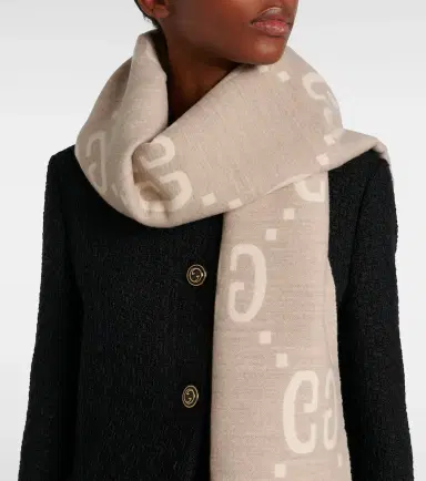 Gucci GG wool and silk scarf | Thumbnail 4 Gucci GG wool and silk scarf | Thumbnail 4