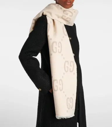 Gucci GG wool and silk scarf | Thumbnail 5 Gucci GG wool and silk scarf | Thumbnail 5
