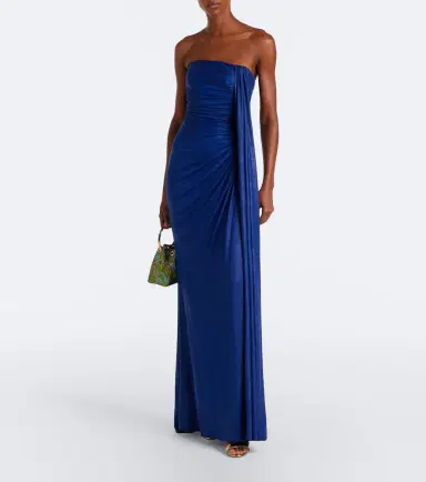 Elie Saab Draped coated jersey bustier gown | Thumbnail 2 Elie Saab Draped coated jersey bustier gown | Thumbnail 2